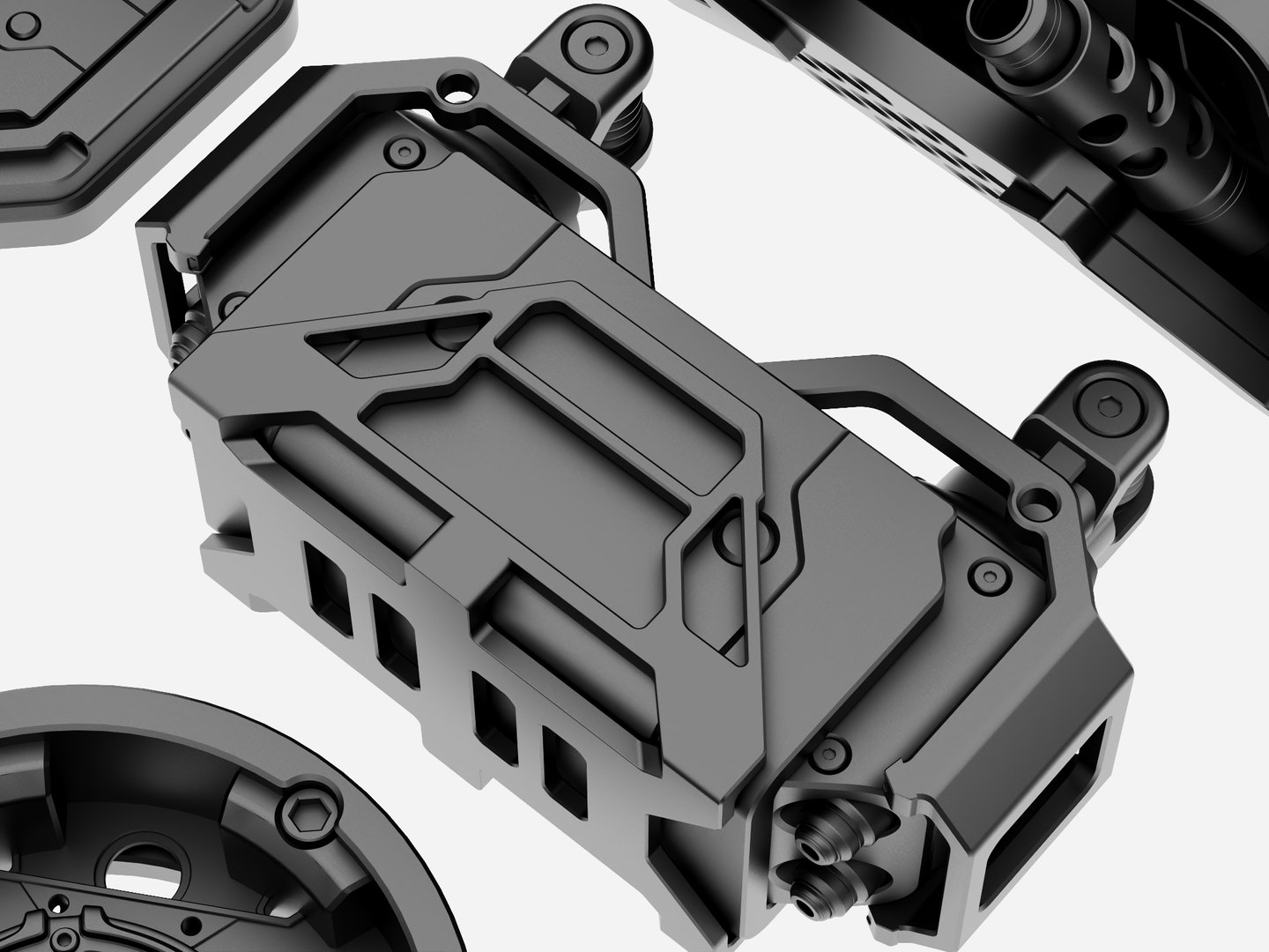 Sci-fi Mecha Parts Assembly Kit Mechanical Component Model Pack 3D ...