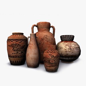 Low poly aztec pottery