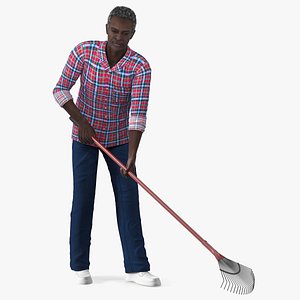 Gardener Afro American Old Gentleman Working