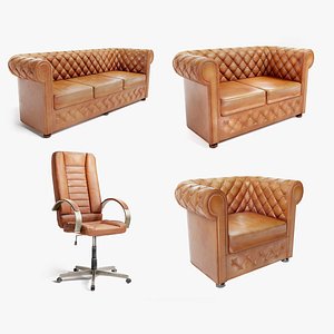 3D Collection  armchair used leather collections x4 az9