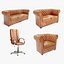 3D Collection  armchair used leather collections x4 az9