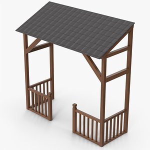 3D model Wooden Veranda