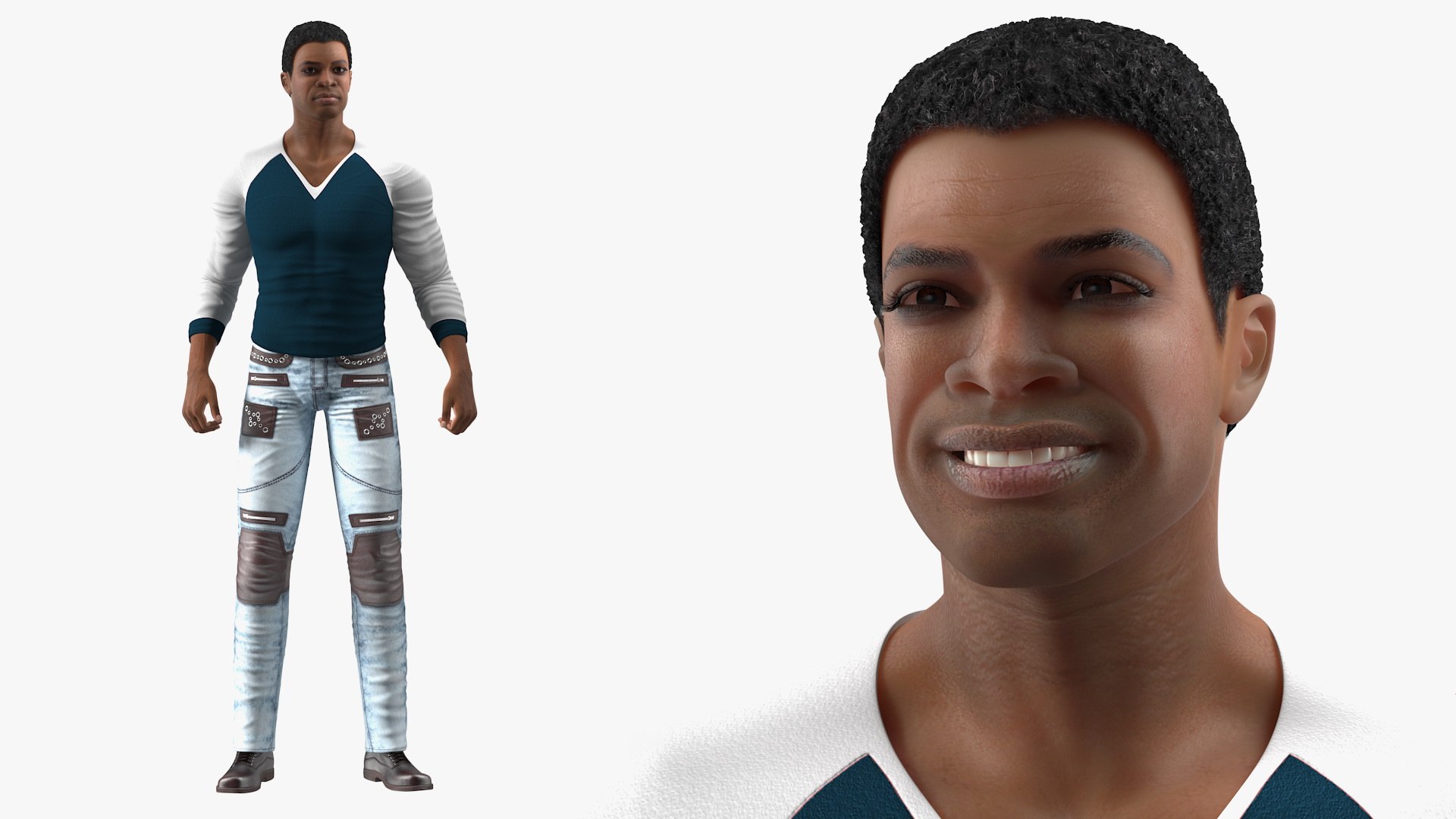 Light Skin City Style Man Rigged for Modo 3D model preview