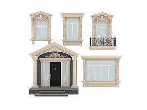 3D model Classical Neoclassical Facade Elements 3D Model