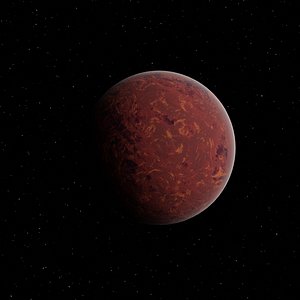 3D Red Terrestrial Planet model