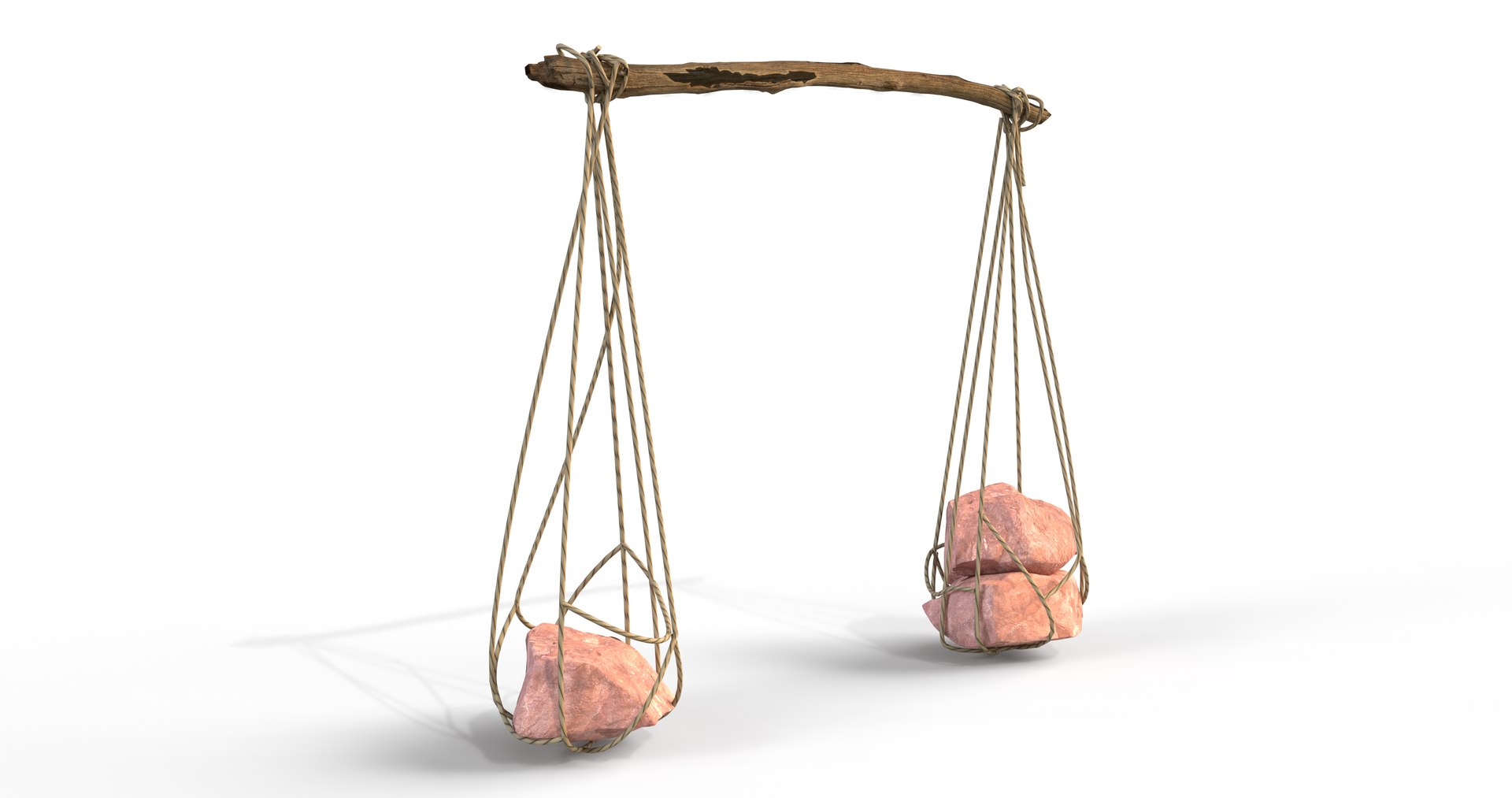 3D Hanging Stones Tied To A String For Walk Weight Transportation Rock ...