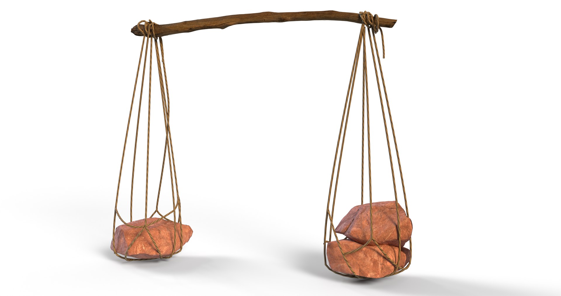 3D Hanging Stones Tied To A String For Walk Weight Transportation Rock ...