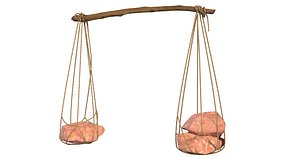 3D Hanging stones tied to a string for walk weight transportation rock