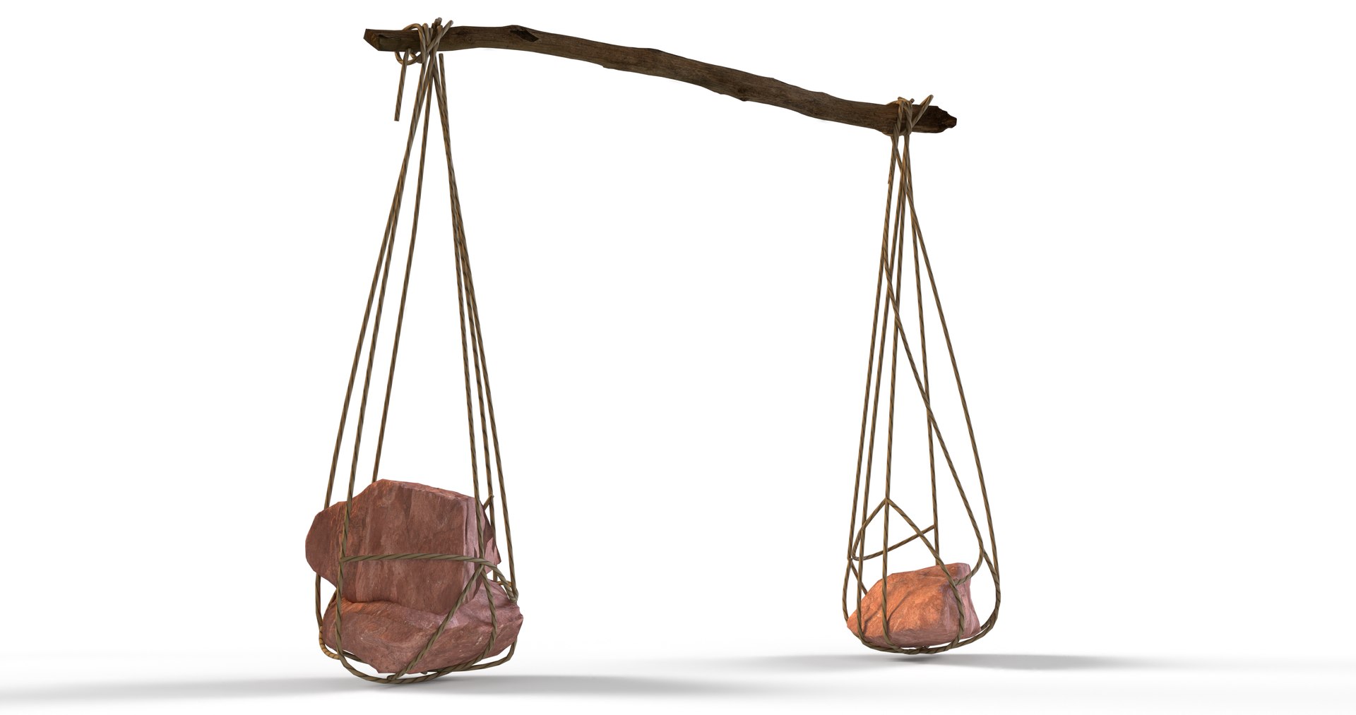 3D Hanging Stones Tied To A String For Walk Weight Transportation Rock ...