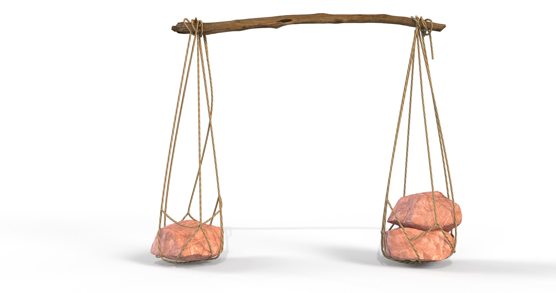 3D Hanging Stones Tied To A String For Walk Weight Transportation Rock ...