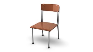 3d model simple school chair