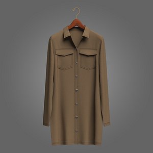 Female Denim Dress on Hanger 3D model