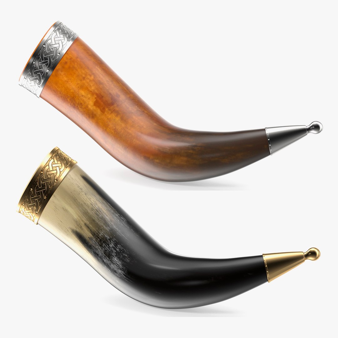 Old Drinking Horns Collection 3D model preview