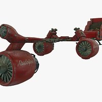Low Poly Dieselpunk Santa Sleigh With PBR Materials