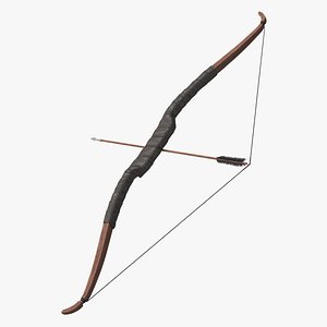 3D Traditional Bow Rigged for Maya