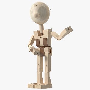 3D Raw Wooden Man Shows model