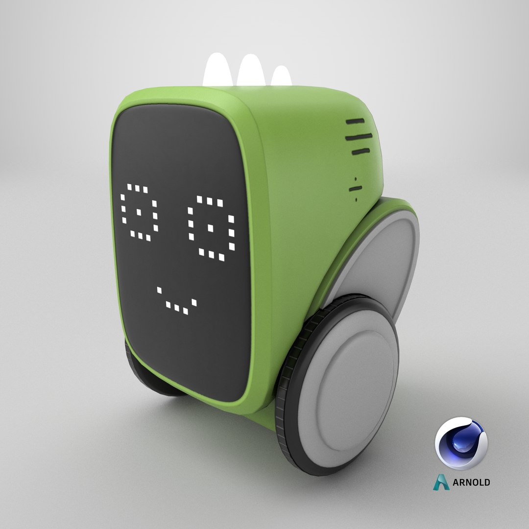Green Small Cute Robot Toy 3D model - TurboSquid 2133867