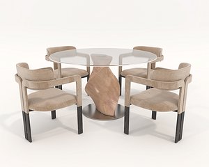 3D Contemporary Design Table and Chair Set 16