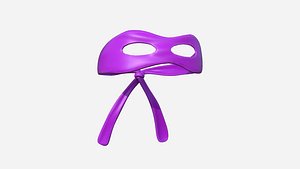 3D model Turtle Ninja Mask 08 Purple Cartoon - Bandana Character Design