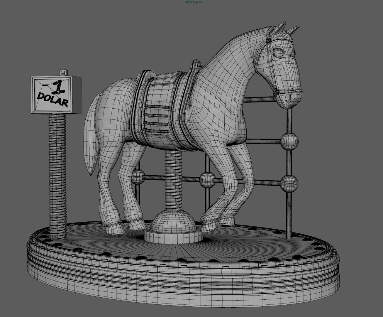 Ride Kiddie Pony 3D Model - TurboSquid 1644317
