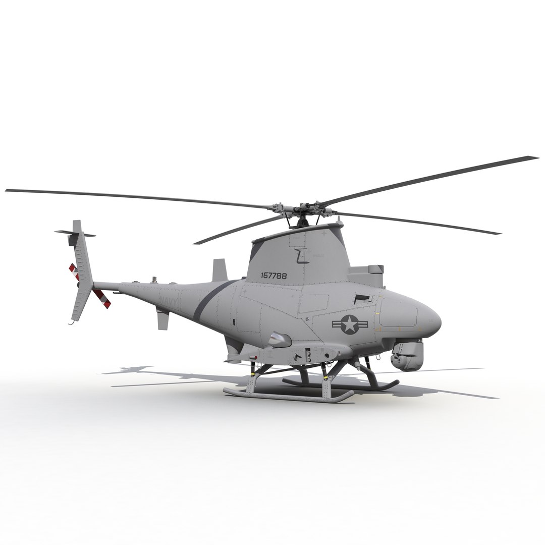 Northrop Grumman MQ 8B Fire Scout UAV Rigged 3D Model 3D model preview