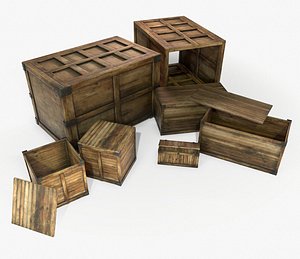 Retro Crate Collection Game Ready PBR Textures