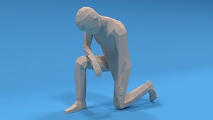 3D kneeling kid