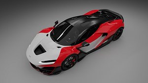 MCLAREN W1 RED WHITE 3D model