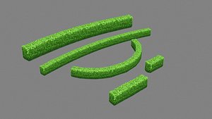3D Garden Gardening Combination - Cartoon Grass bushes