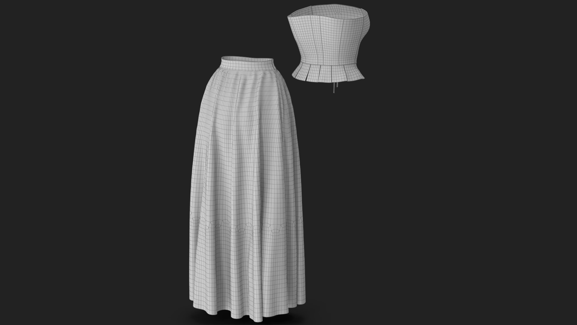 Corset Leather with Skirt 3D model https://p.turbosquid.com/ts-thumb/uN/8Zhkpd/9q/wireframe_07/jpg/1694067405/1920x1080/fit_q87/0b8be9adf0888baf90755d0049a83327999097ce/wireframe_07.jpg