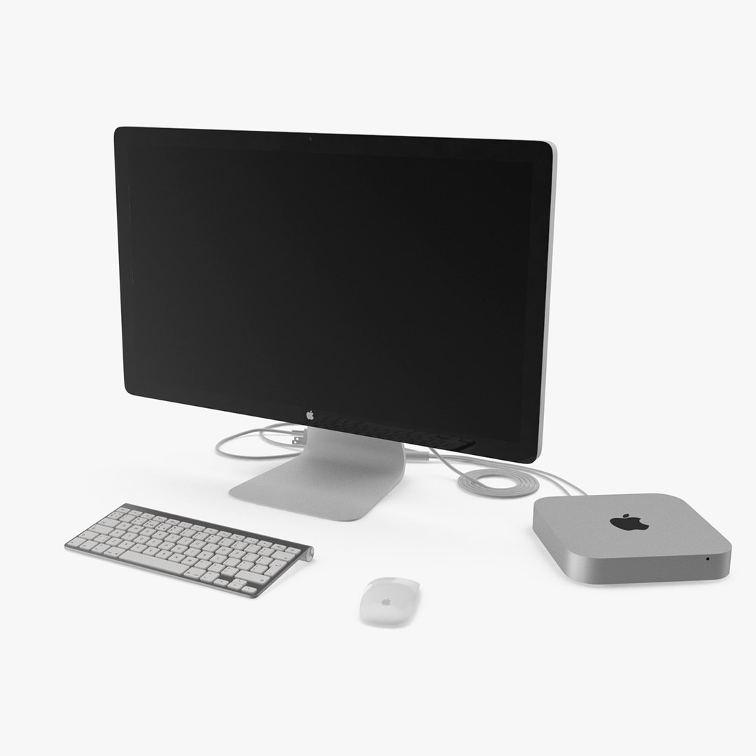 Mac Mini with Monitor 3D model preview