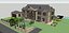 European style single-family villa manor Scenery yard 3D model