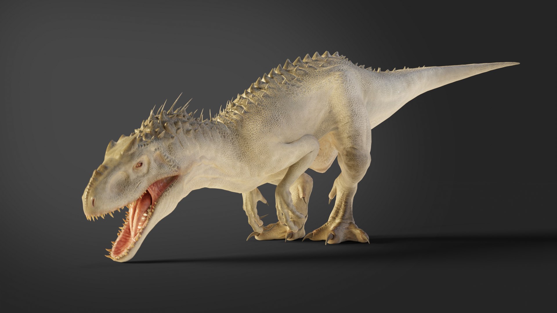 3D Jurassic World Park Indominus Rex Blender Low Poly Model ...