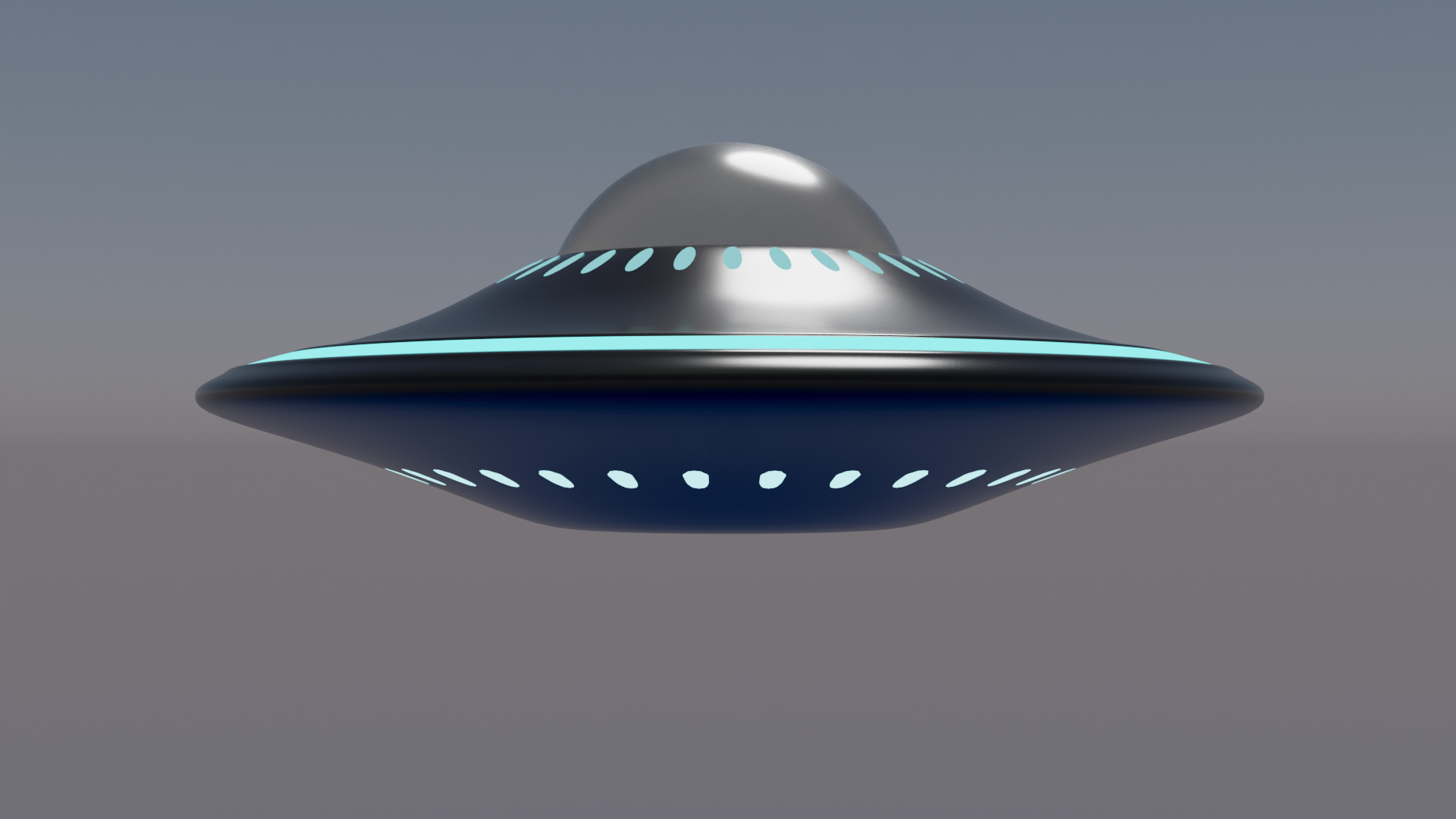 simple ufo with light beam3d模型