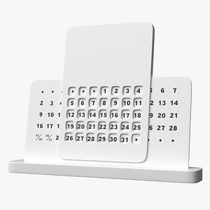Calendar White PBR 3D model