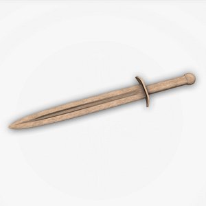 Wooden Practice Sword Low-poly PBR