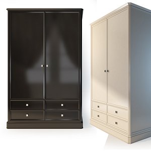 3D model wardrobe black white