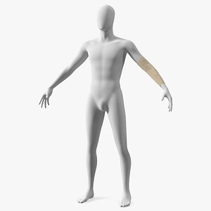 3D Elastic Bandage Beige with Clamps Wrapped Around Hand on Mannequin