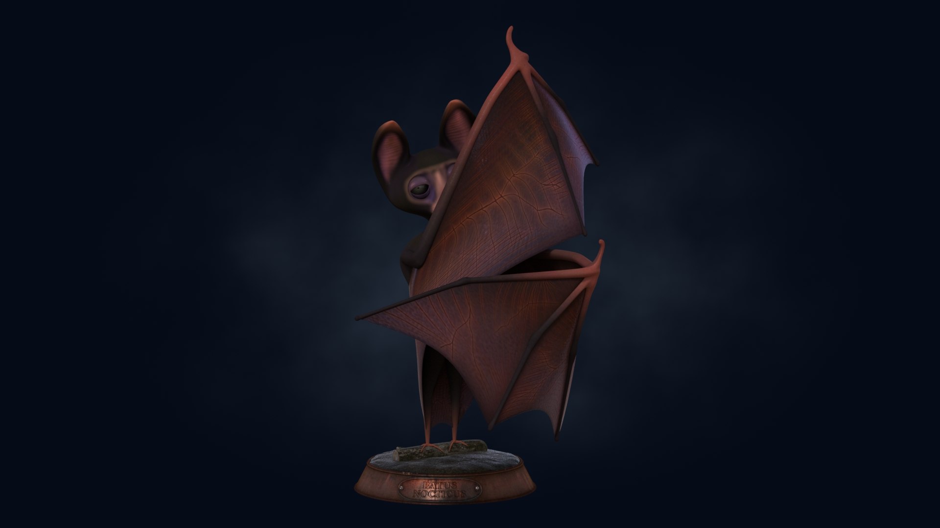 cartoon bat rigged 3d obj