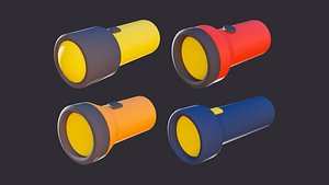 Stylized Flashlight Pack 3D model
