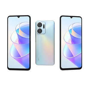 3D Honor X7A White Low Poly