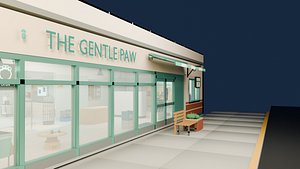 Low Poly Vet Clinic and Pet Shop Exam Rooms Surgery and Kennels