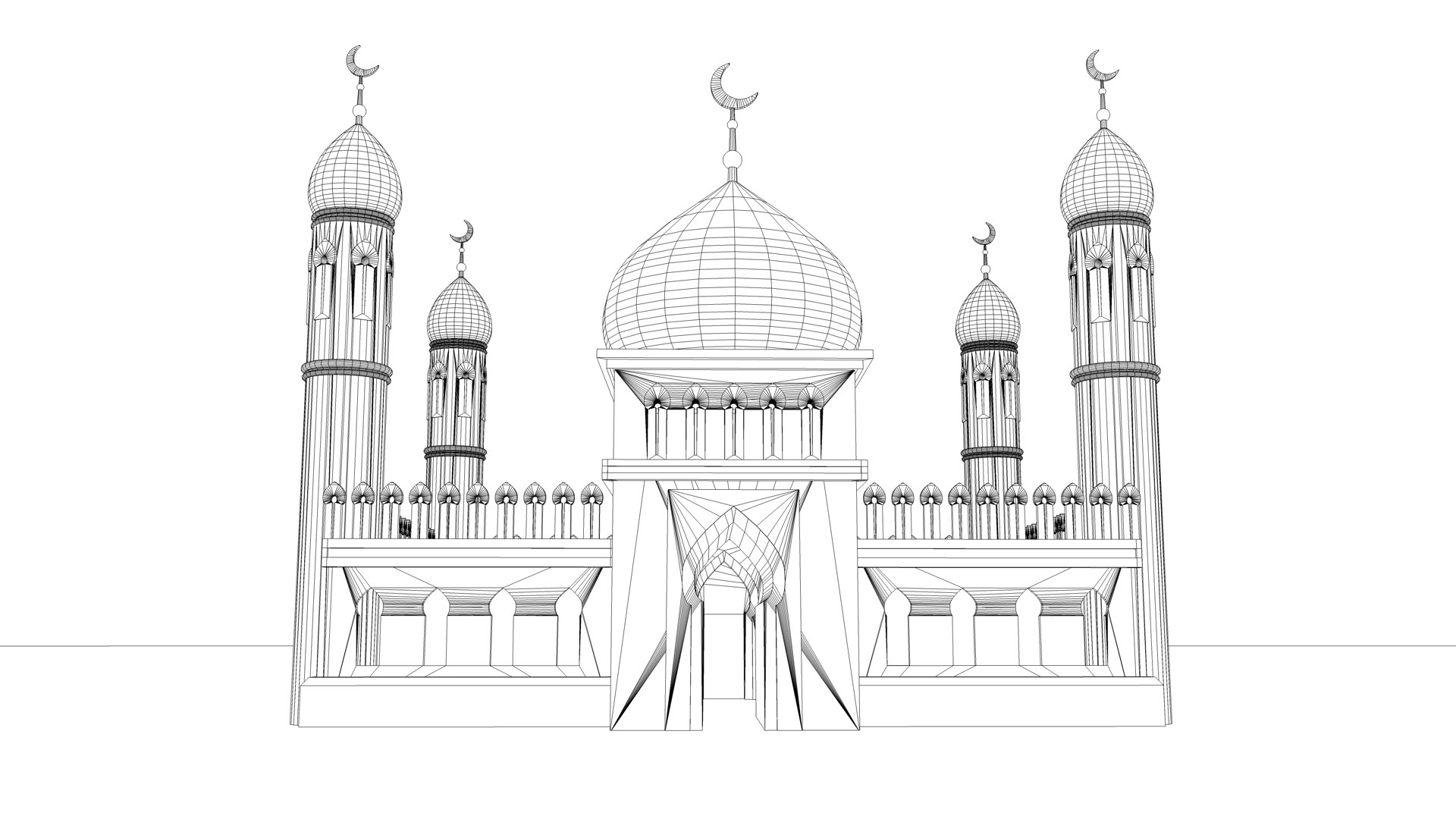 Simple Mosque Model - TurboSquid 1732425
