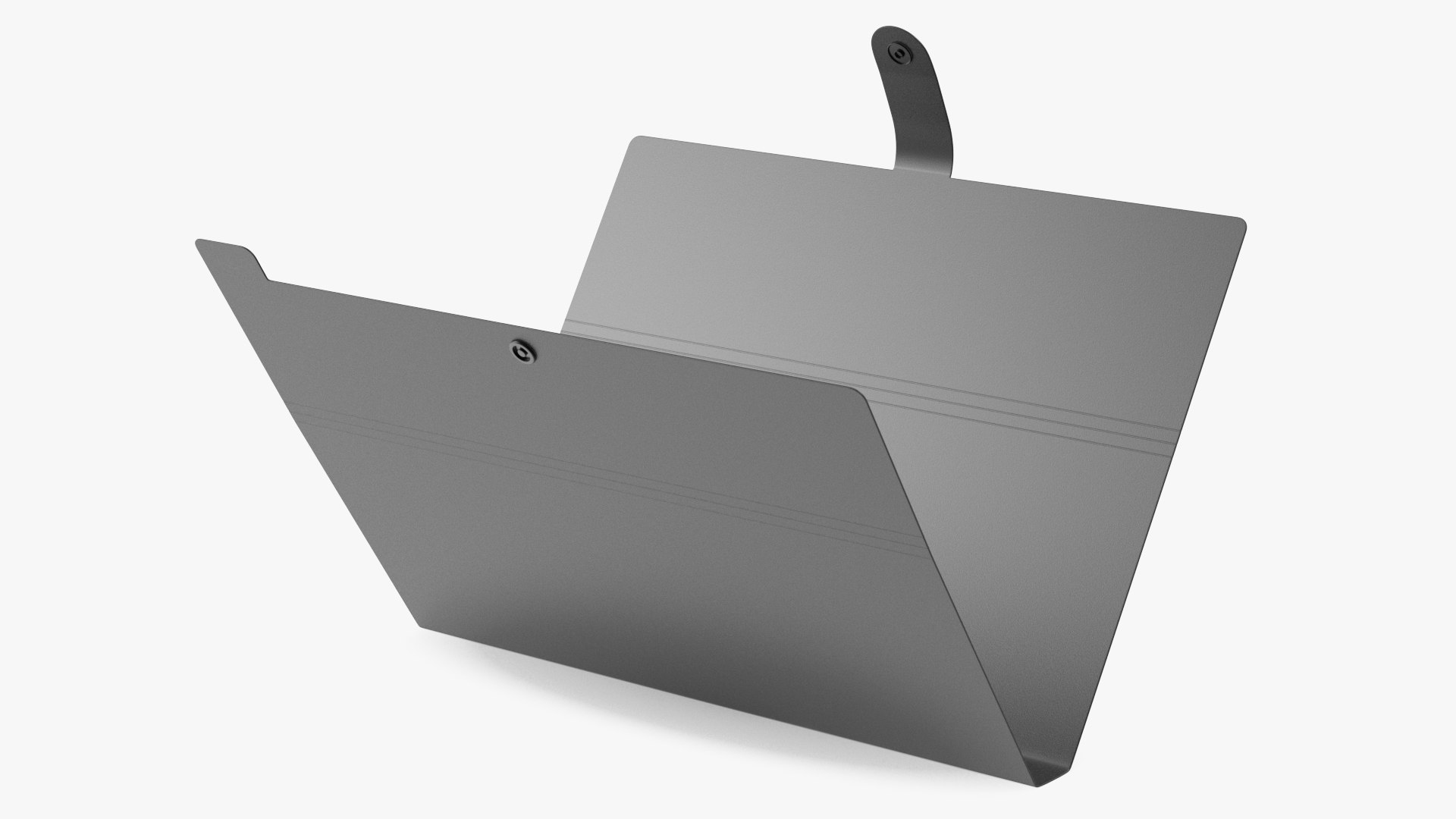 Plastic Paper Folder Open Black 3D model preview