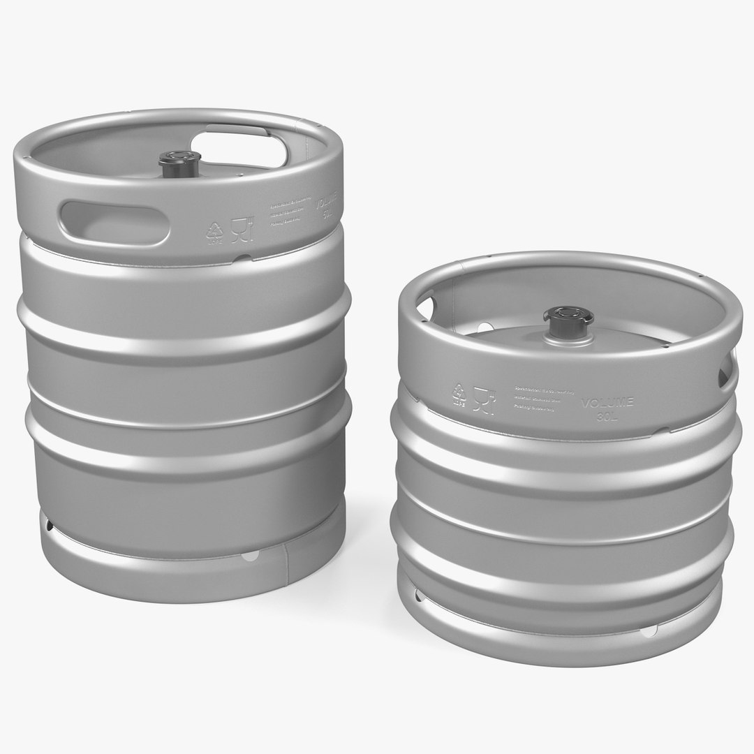 Beer Kegs Set 3D model preview
