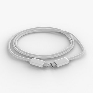 3D model USB-C to Apple Lightning Cable