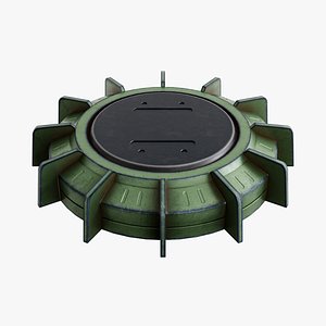 3D Landmine Low-poly 3D model model