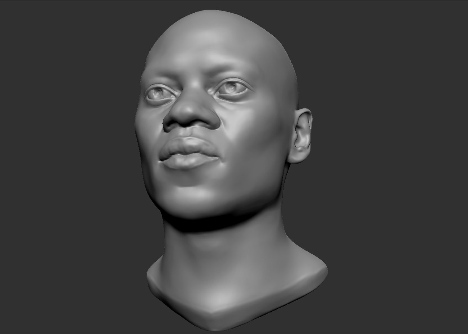 Black Man Head 3d Obj