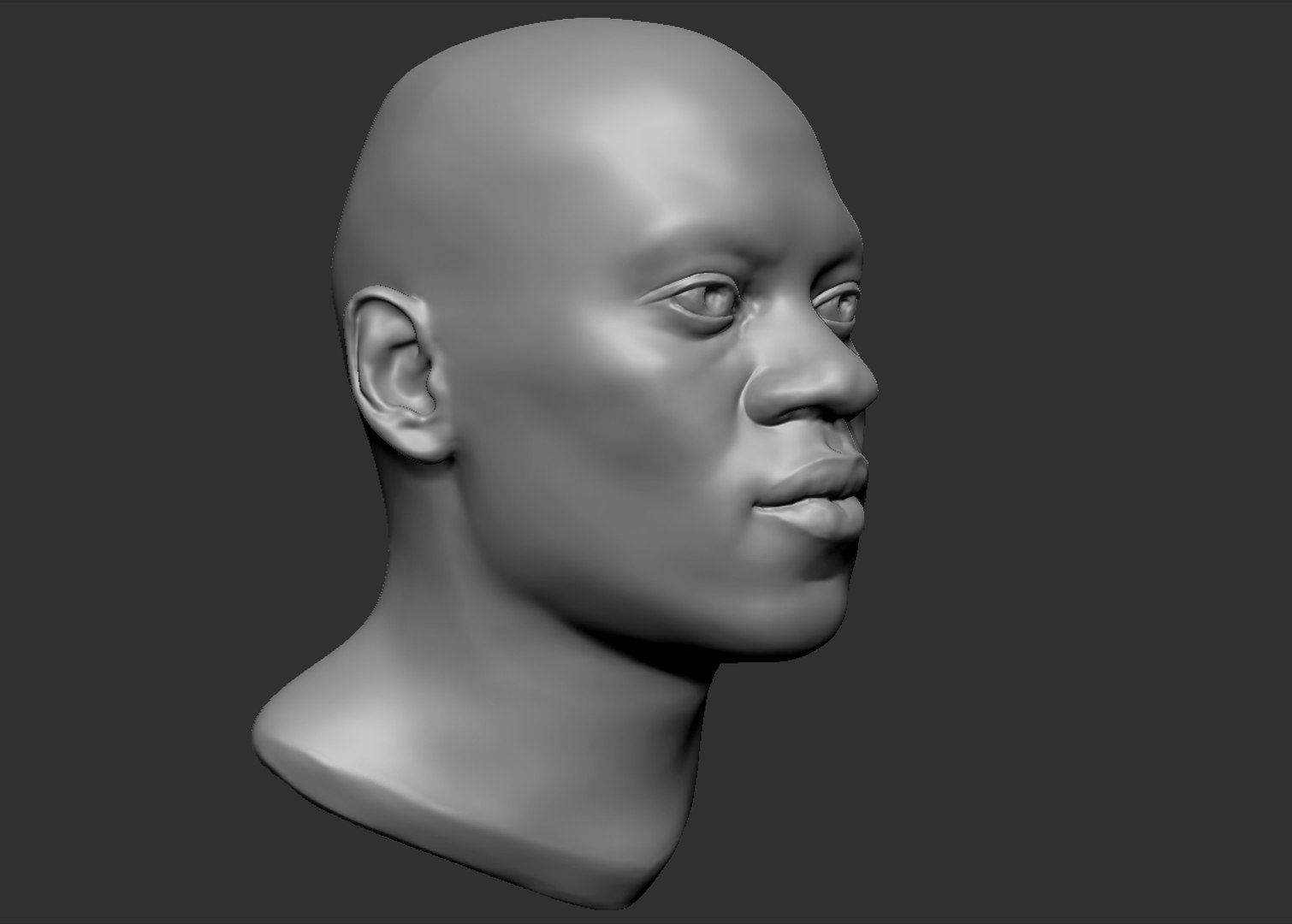 Black Man Head 3d Obj