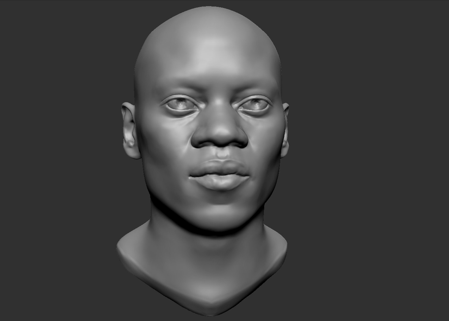 Black Man Head 3d Obj